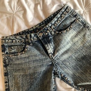 Heat Wave Vintage studded jeans, sz 7 long